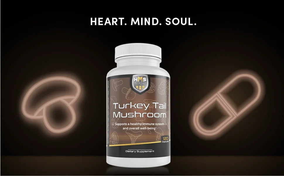 Turkey Tail Mushroom 1000mg Capsules Non-GMO Vegan U58375