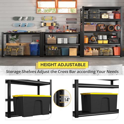 48" W Garage Shelving, Heavy Duty Adjustable Metal Storage Shelves N492