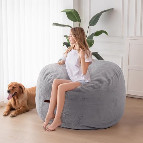 Giant Bean Bag Chair Bed for Adults, Convertible Floor Sofa Mattress R473823