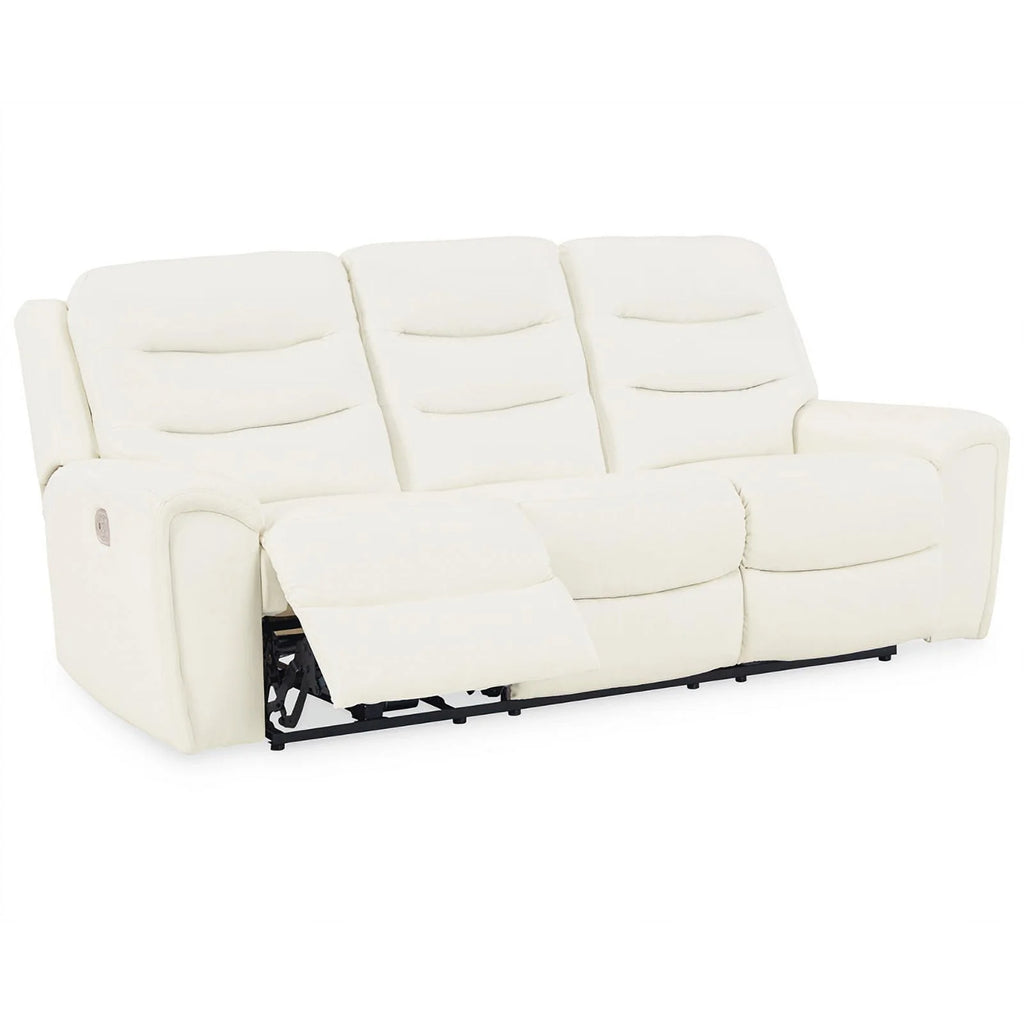 Faux Leather Power Reclining Sofa with Headrest X1378