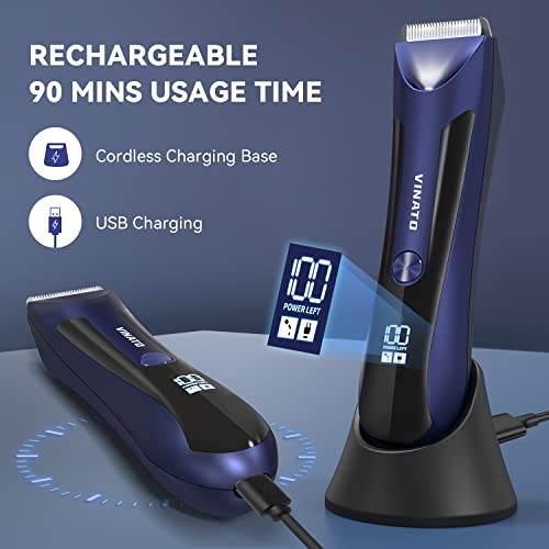 Waterproof Electric Body Hair Trimmer for Men, USB Rechargeable V334817