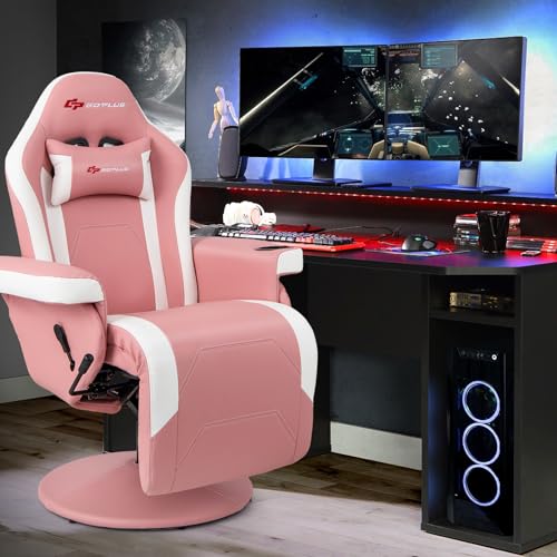 Massage Gaming Chair with Adjustable Backrest and Footrest G669073