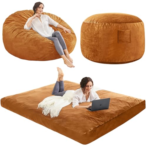 Giant Bean Bag Chair Convertible Bed with Microfiber Cover X2136