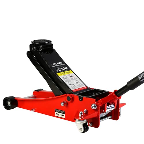 Heavy Duty Hydraulic Floor Jack, Low Profile Steel Racing Jack, 2 Ton Capacity, Blue H1350