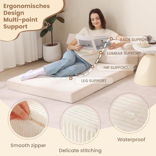 Folding Sofa Bed, Convertible Sleeper Chair with Pillow, Grey P767597