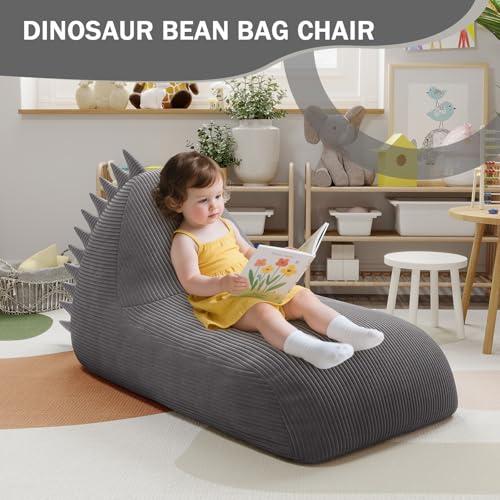 Unicorn Bean Bag Chair for Kids with Filler, Corduroy Floor Lounger, Pink W9694