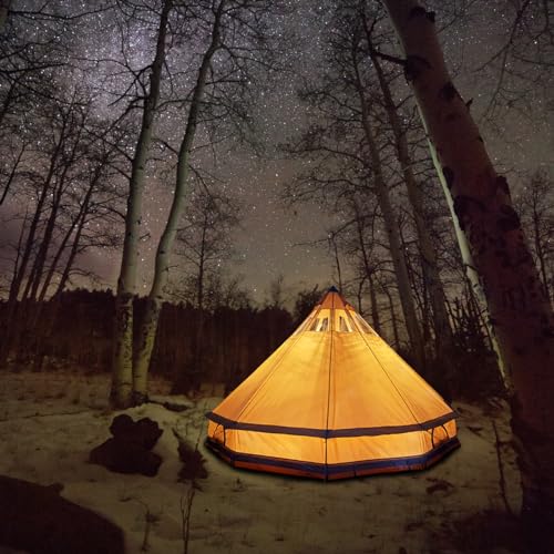 5M Star Gazer Bell Tent 4 Season Waterproof Cotton Canvas Glamping Yurt with Stove Jack Hole and Roof Windows for 6-8 Persons T8921