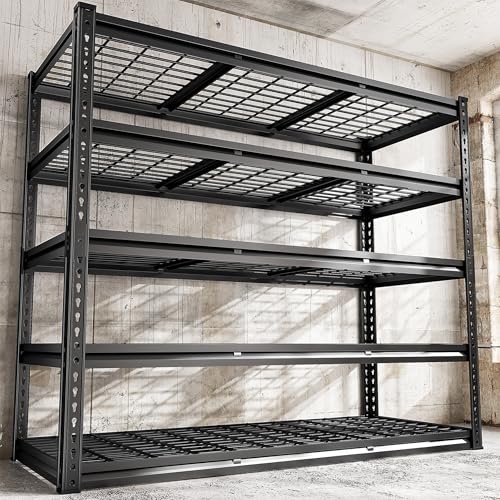48" W Garage Shelving, Heavy Duty Adjustable Metal Storage Shelves N492