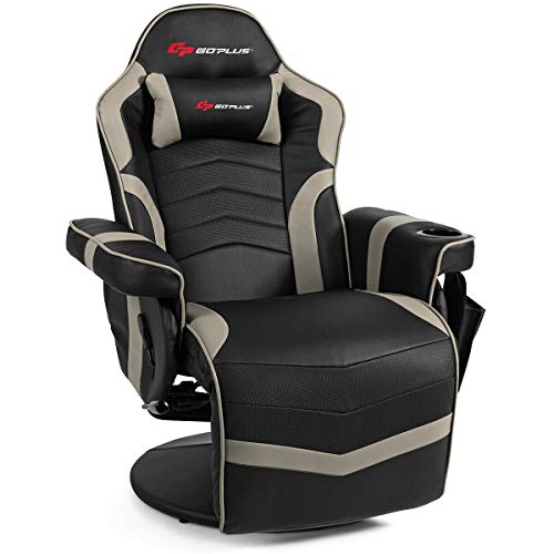 Massage Gaming Chair with Adjustable Backrest and Footrest G669073