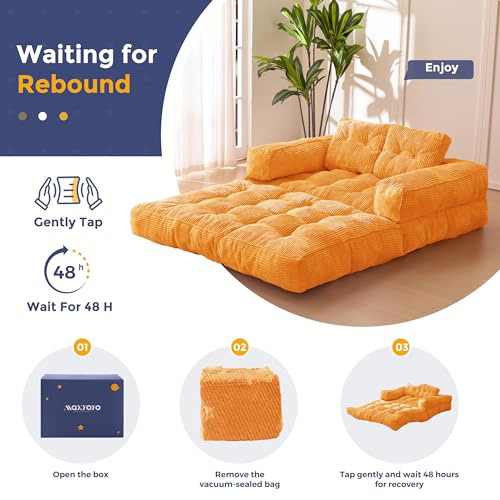 Folding Sofa Bed, L-Shaped Convertible Sleeper Couch with Armrest and Pillow, Dark Grey M375676