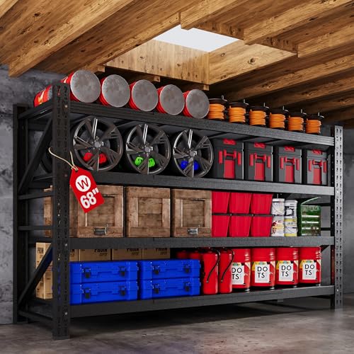 Heavy Duty 4-Tier Metal Garage Shelving Unit, Adjustable Steel Storage Rack D5378