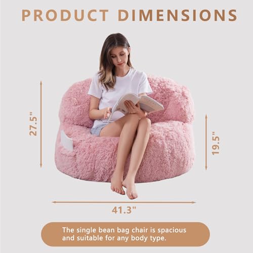 Giant Faux Fur Bean Bag Chair for Adults with Filler T74545