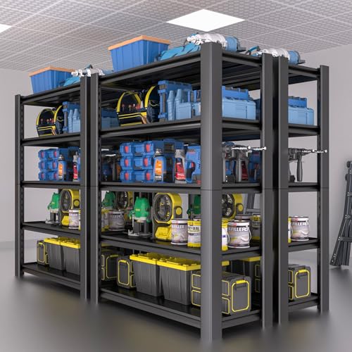 5-Tier Heavy Duty Garage Shelving Unit, 3000 LBS Capacity Metal Storage Rack, Adjustable Steel Shelves U1974