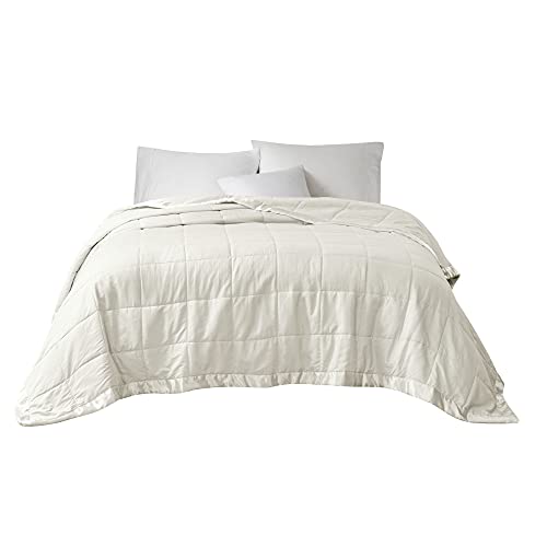 Oversized King Taupe Lightweight Down Alternative Blanket with Satin Trim X335