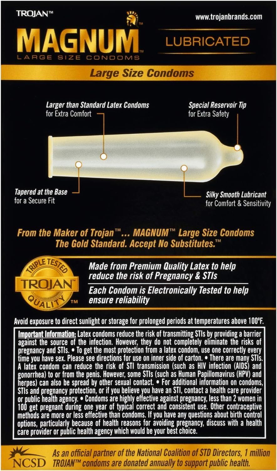 Magnum XL Lubricated Latex Condoms, 12 Count N90241