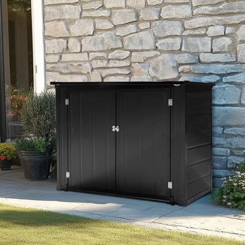 Outdoor Storage Shed, Resin Cabinet with Lockable Weatherproof Design O6489