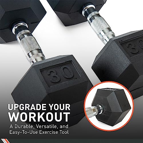 Rubber Hex Dumbbell Pair for Strength Training H678002