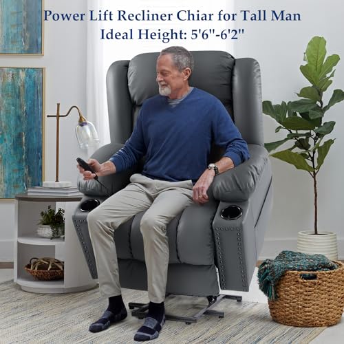 Power Lift Recliner Chair for Elderly with Heat and Massage, Adjustable Positions, Dark Brown P618617
