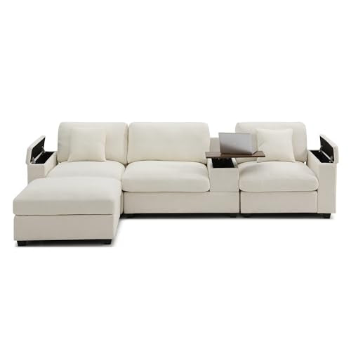 Modular Sectional Sofa with Ottoman, U-Shaped Lounge Couch H930