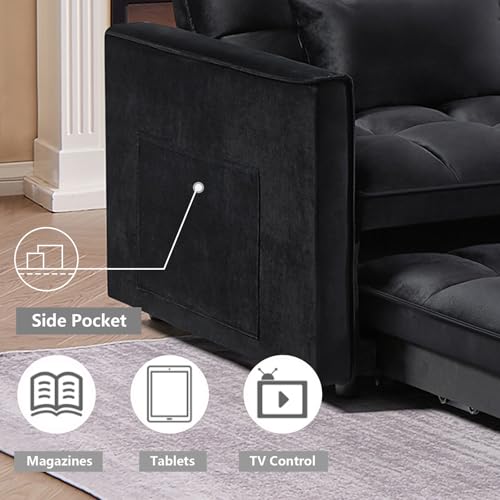 Convertible Sleeper Sofa Bed with Pull-Out Bed and Adjustable Backrest V521