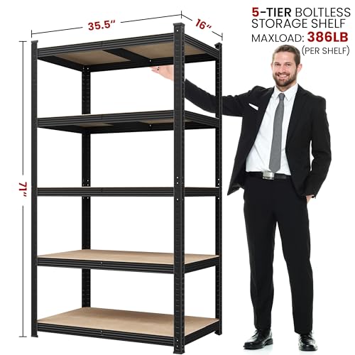 5-Tier Adjustable Metal Shelving Unit for Garage, Pantry, and Warehouse M7734