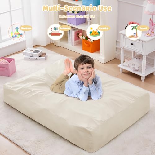 Giant Bean Bag Chair Convertible Bed with Microfiber Cover X2136