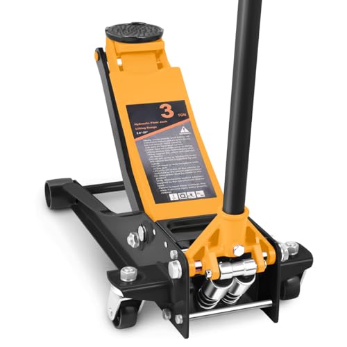 Floor Jack 3 Ton Capacity, Low Profile Heavy Duty Hydraulic Car Jack, Lifting Range 3"-20" O821