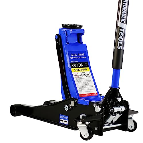Heavy Duty Hydraulic Floor Jack, Low Profile Steel Racing Jack, 2 Ton Capacity, Blue H1350
