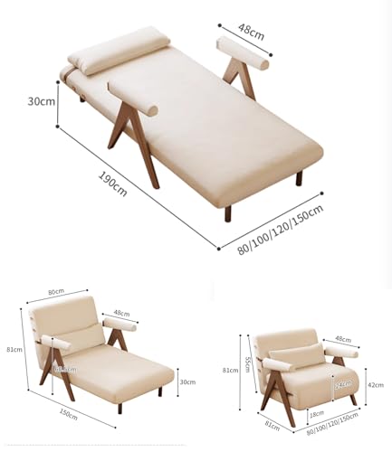 Convertible Sofa Bed Chair, 3-in-1 Sleeper Chair with Adjustable Backrest Q50542