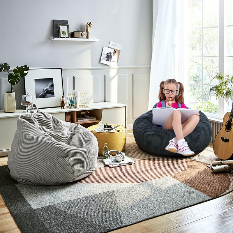 Faux Fur Bean Bag Chair for Adults with Filling Q65946