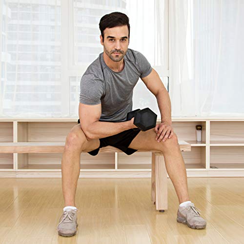 Rubber Hex Dumbbells with Ergonomic Hand Weights for Strength Training P691176