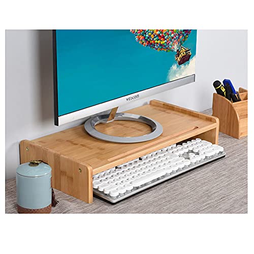 Bamboo Monitor Stand Riser with Adjustable Desktop Shelf L211