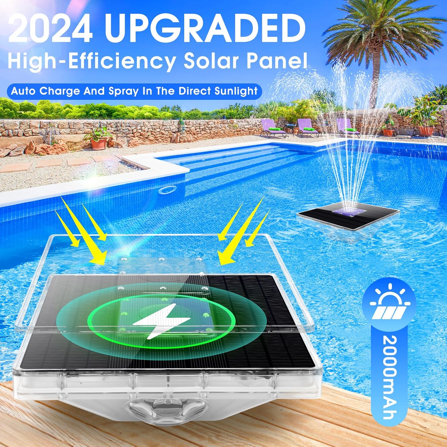Floating Pool Fountain with Lights and Remote G183