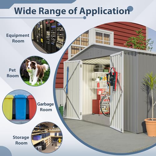 Outdoor Storage Shed, Heavy-Duty All-Weather Tool Shed with Lockable Doors C3585