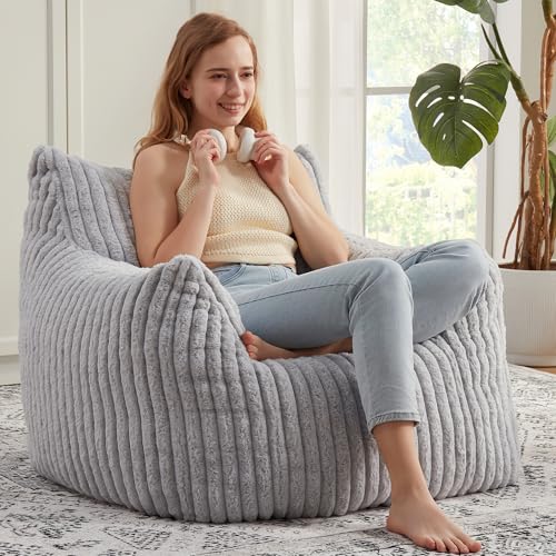 Plush Bean Bag Chair with Armrests for Adults and Teens M473