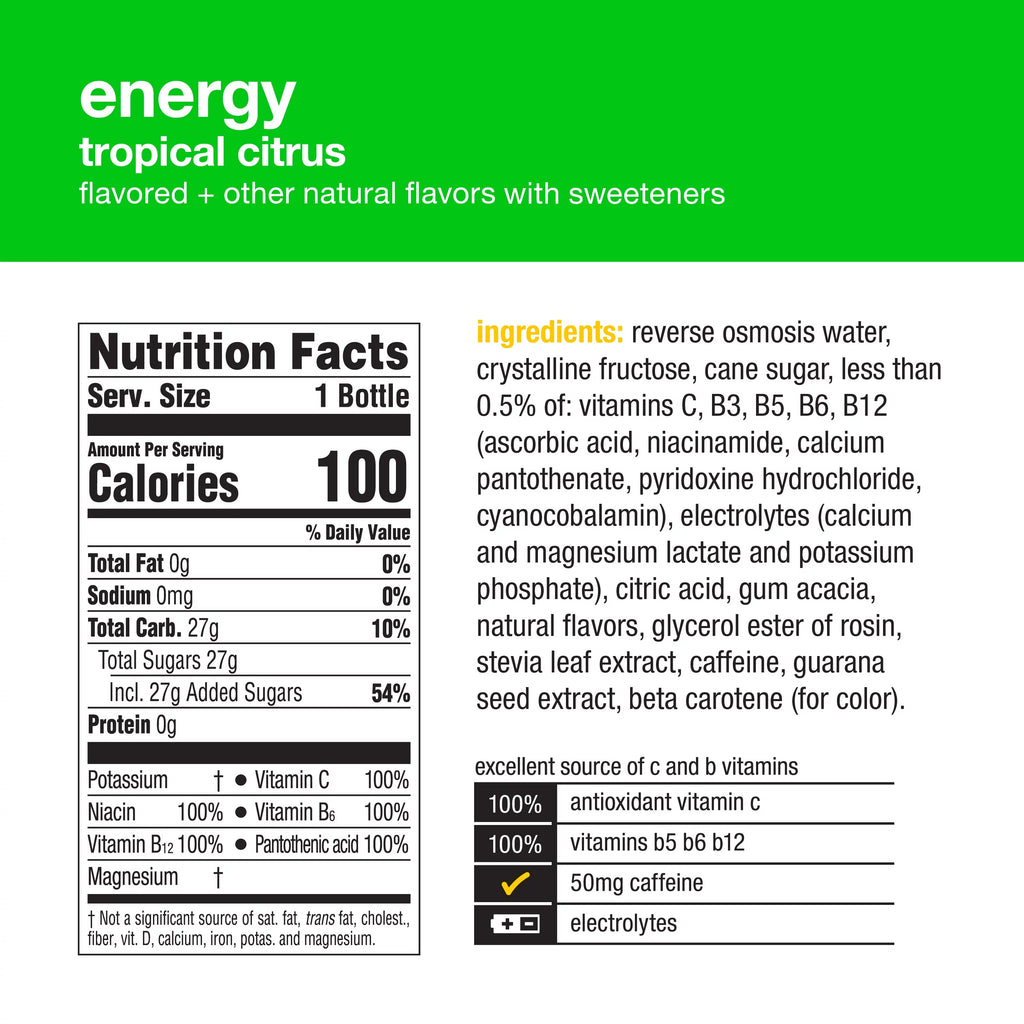 Tropical Citrus Vitaminwater, 20 Fl Oz, 12 Count E329