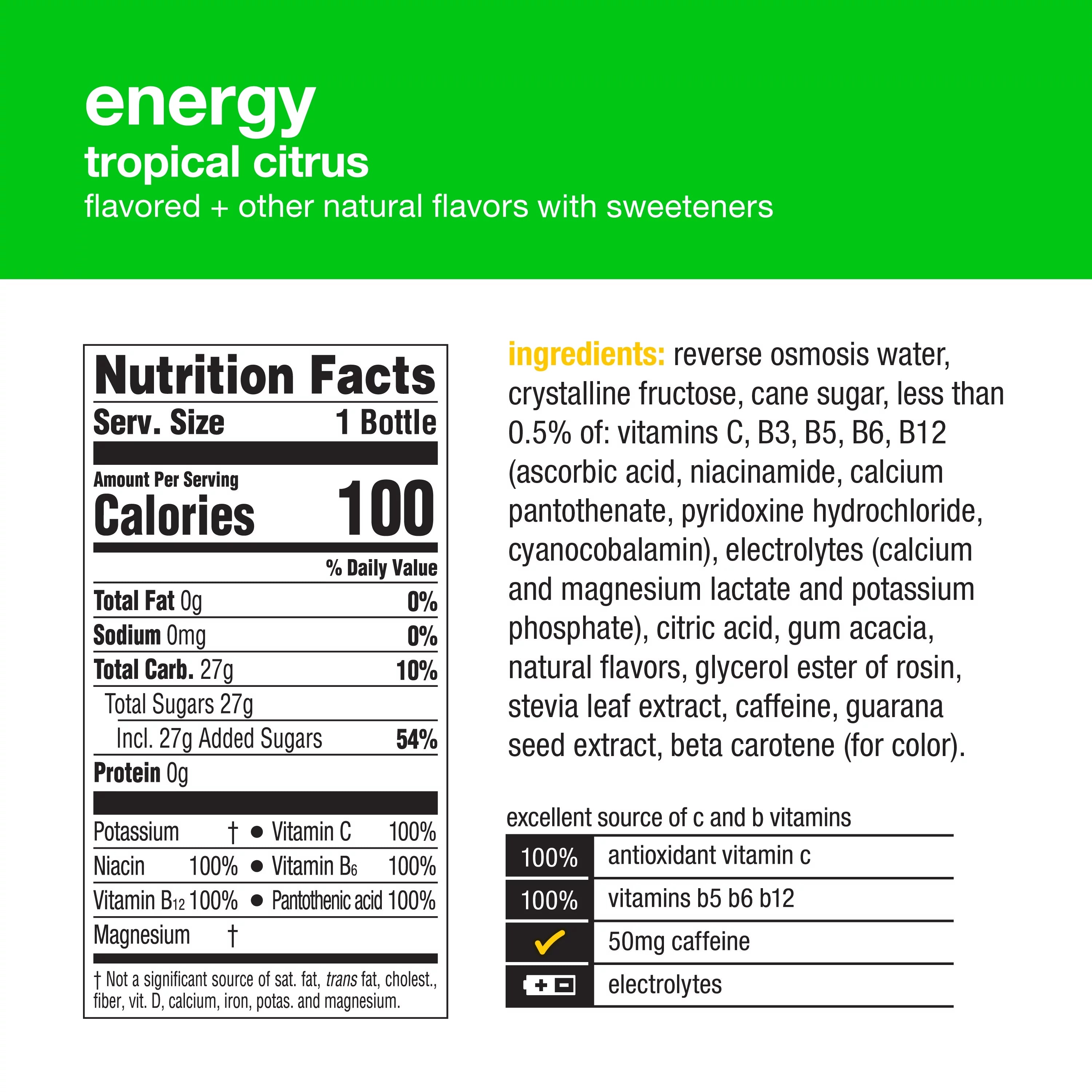 Tropical Citrus Vitaminwater, 20 Fl Oz, 12 Count E329