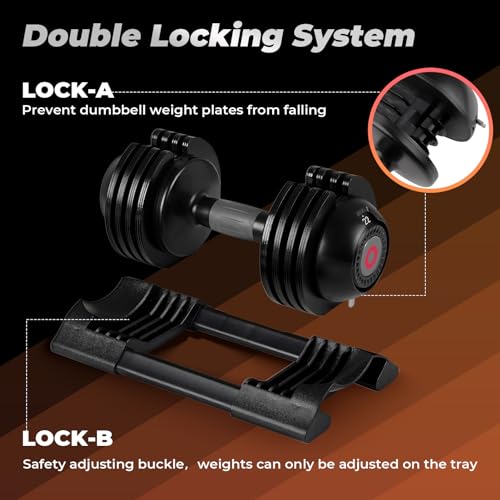 Adjustable Dumbbells, 5 Weight Options with Anti-Slip Metal Handle G826736