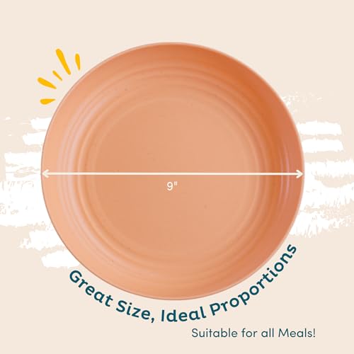 Wheat Straw Dinner Plates Set for 8, Reusable, Unbreakable, Dishwasher Safe V624286