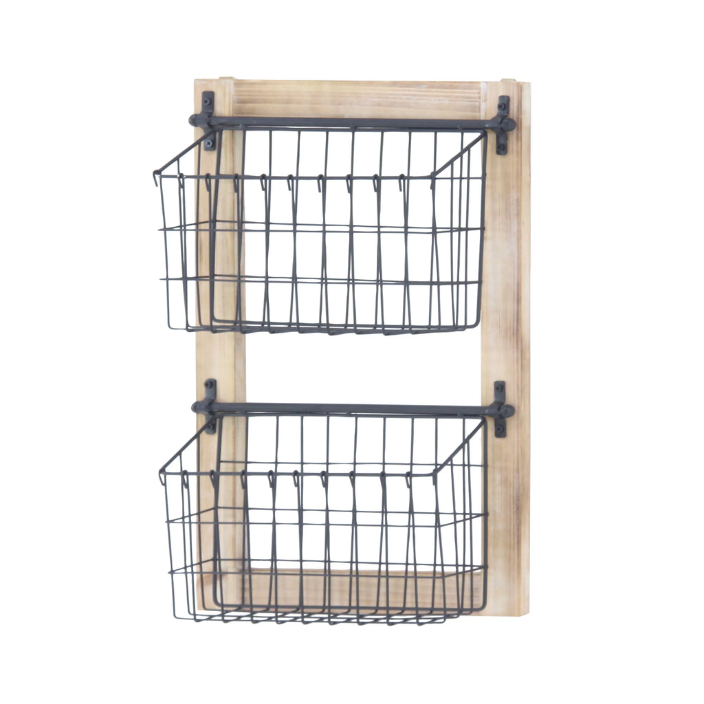 22" Black Metal 2 Slots Magazine Rack Holder O964
