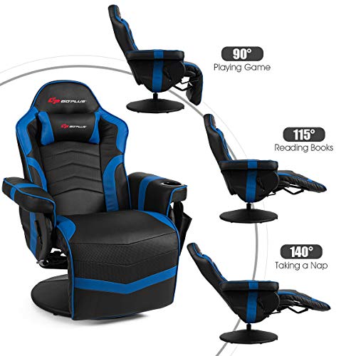 Massage Gaming Chair with Adjustable Backrest and Footrest G669073