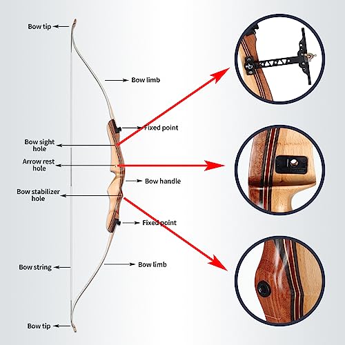54" Takedown Recurve Bow for Adult Beginners Target Practice L158508