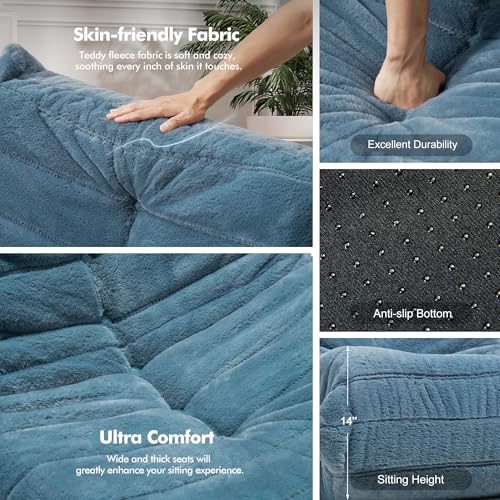 Bean Bag Chair for Adults with Memory Foam, Black Plush X409228