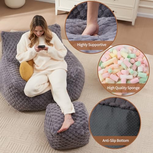 Giant Bean Bag Chair for Adults with Foot Rest Z4047