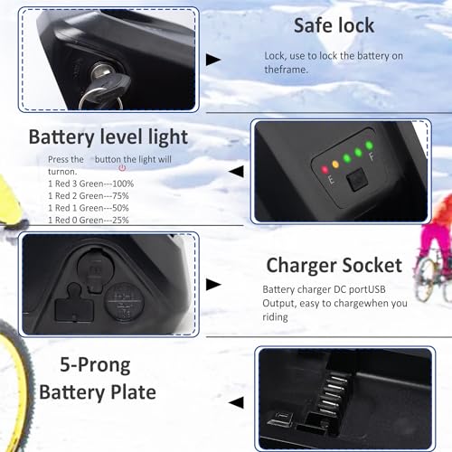 Ebike Battery 52V 20Ah Down Tube for 200-2000W Motor, with Charger D384