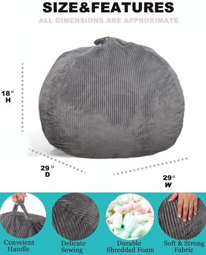 Faux Fur Bean Bag Chair for Adults with Filling Q65946