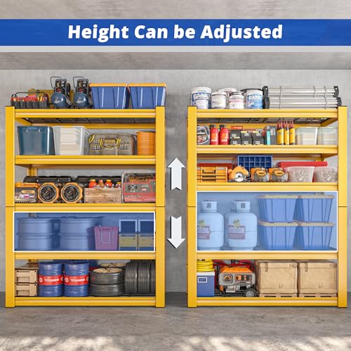 Heavy Duty Metal Shelving 5 Tier Adjustable Storage Shelves, 72" H x 35.5" W x 16" D, Black D96275
