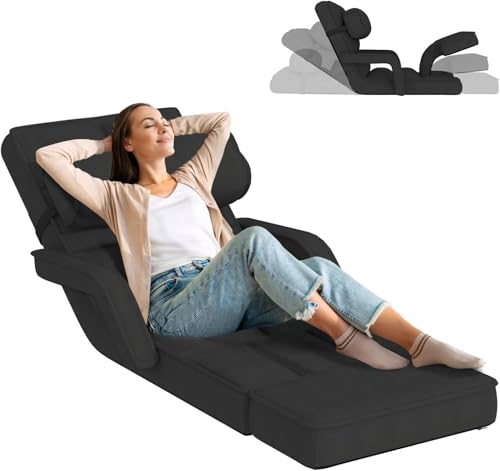 Folding Floor Chair with Adjustable Backrest, Portable Recliner Seat for Adults N6716