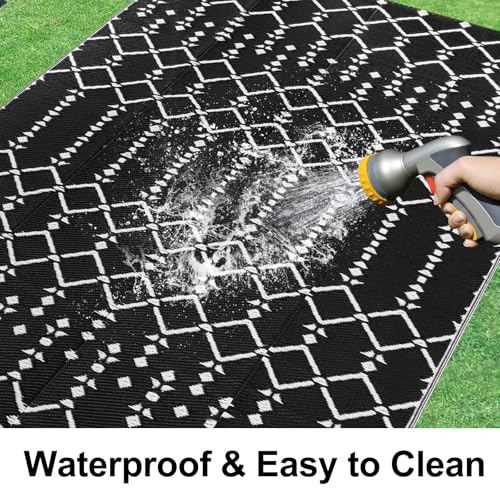 Waterproof Outdoor Rug 5x8 ft, Reversible Plastic Straw Patio Mat Z2613