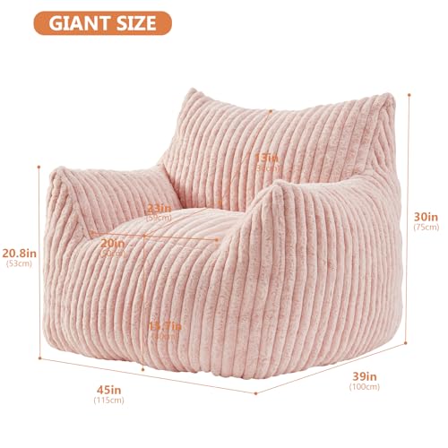 Plush Bean Bag Chair with Armrests for Adults and Teens M473